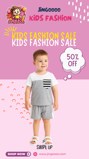 Gray Pocket Print Kids Short