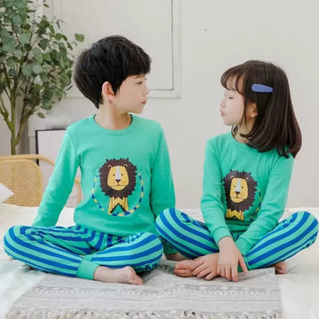 Sea Green Lion Kids Nightsuit