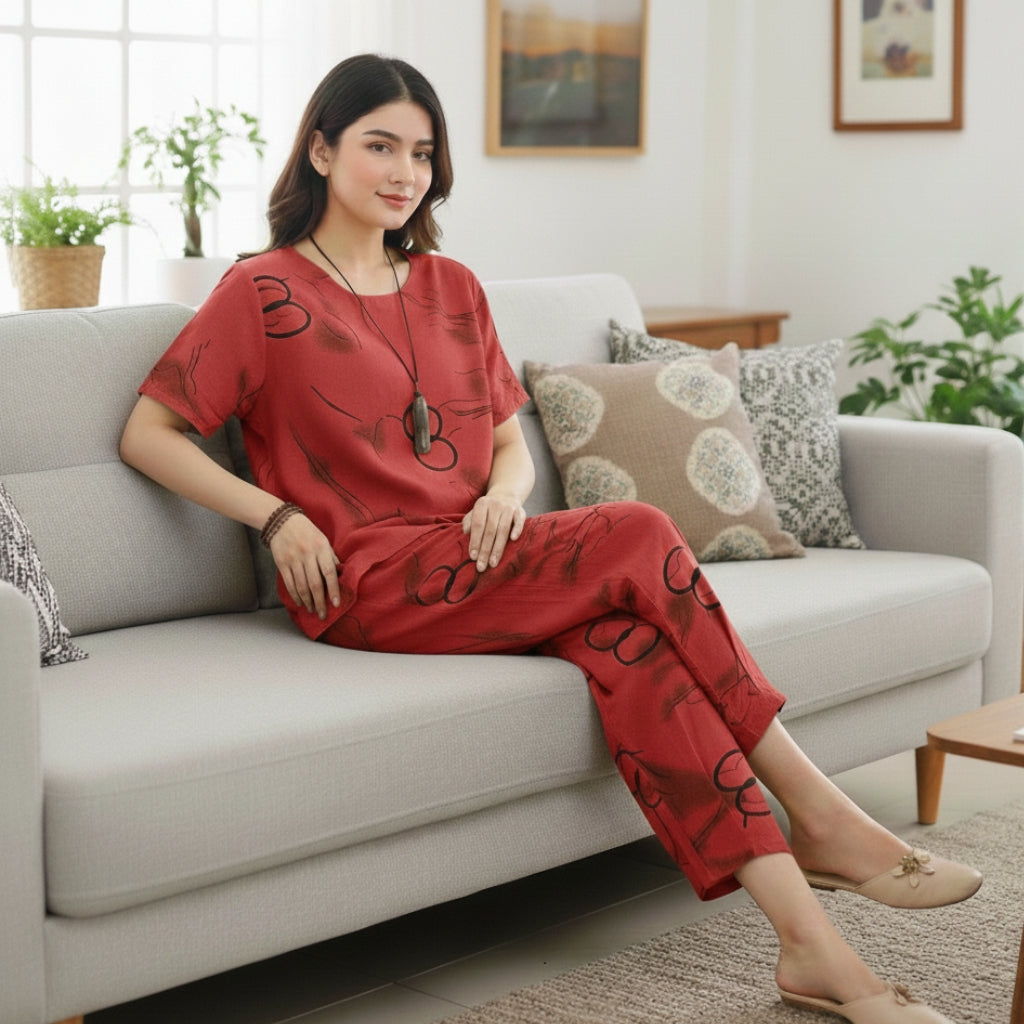 New Article Women Half Sleeves Printed Capri Set