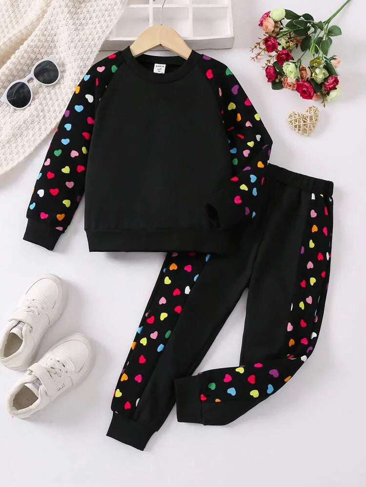 Colorful Floral Heart Printed
