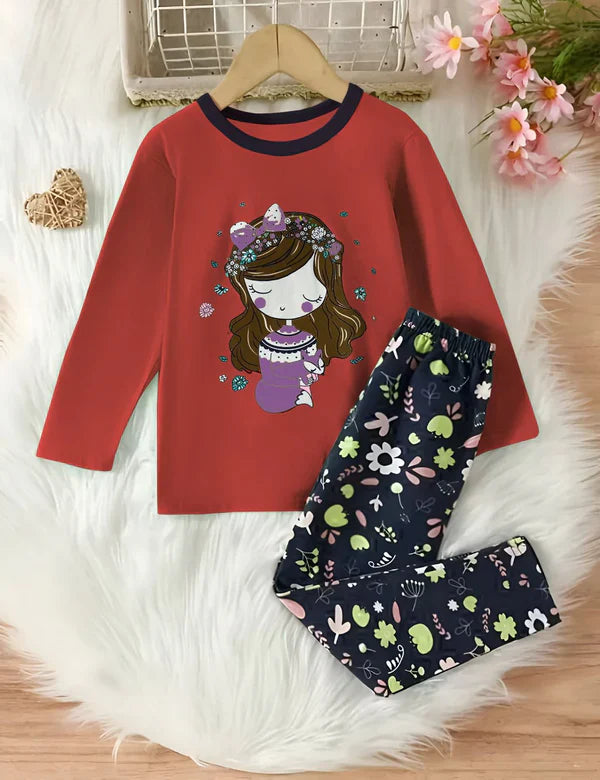 Red Barbie Printed Girls KIds Wear