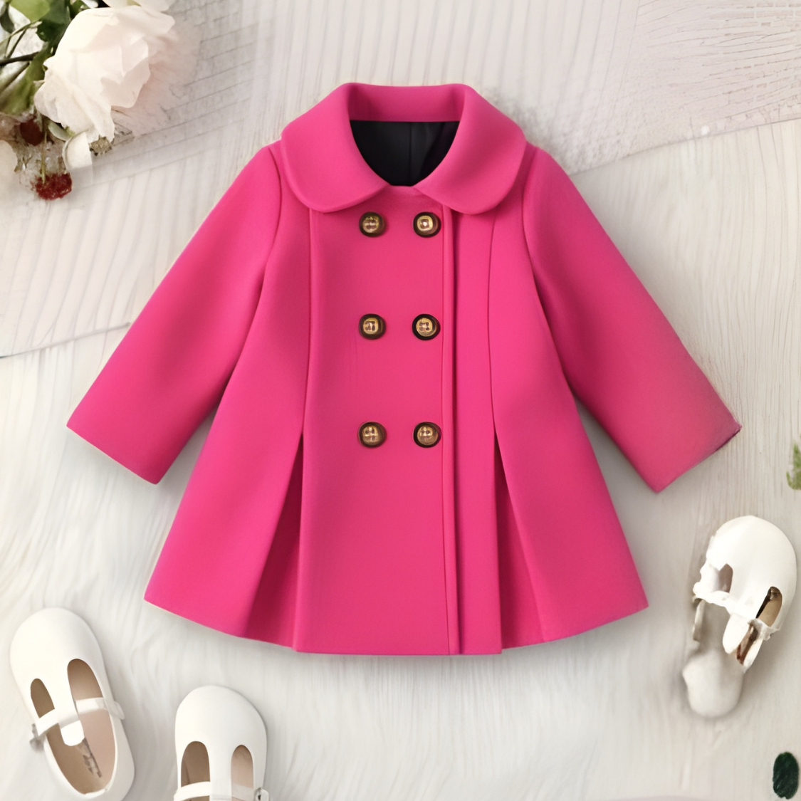 Luxury Pink Princess Coat for Baby Girls