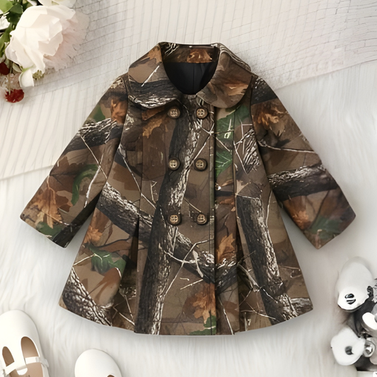 Army Green Princess Coat for Baby Girls