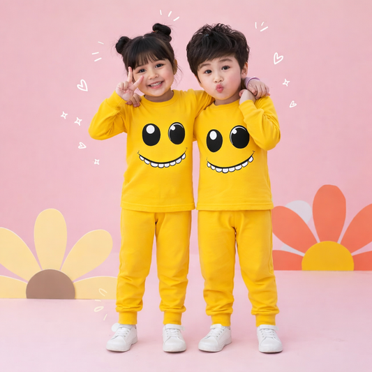 Yellow Monster Cartoon Printed Kids Wear