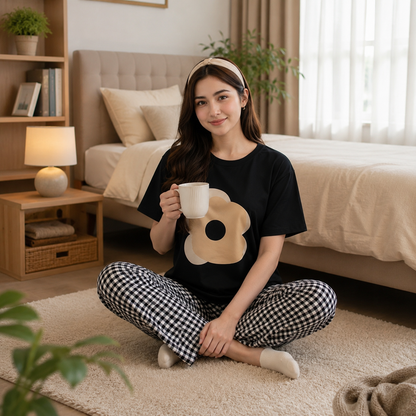 BLACK BEAR PRINTED NIGHTWEAR