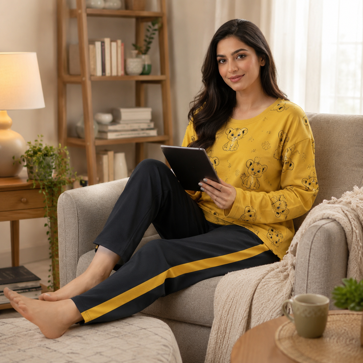 Yellow Lovers Women Nightsuit PJ Set