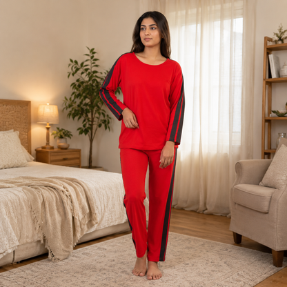 RED BLACK LINING - PANEL TRACKSUIT