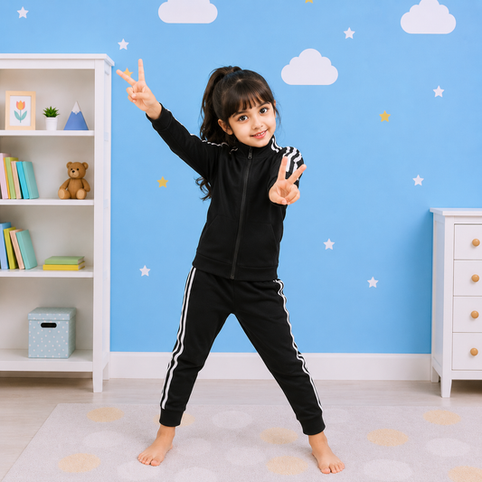 Grey Stripe Kids Tracksuit