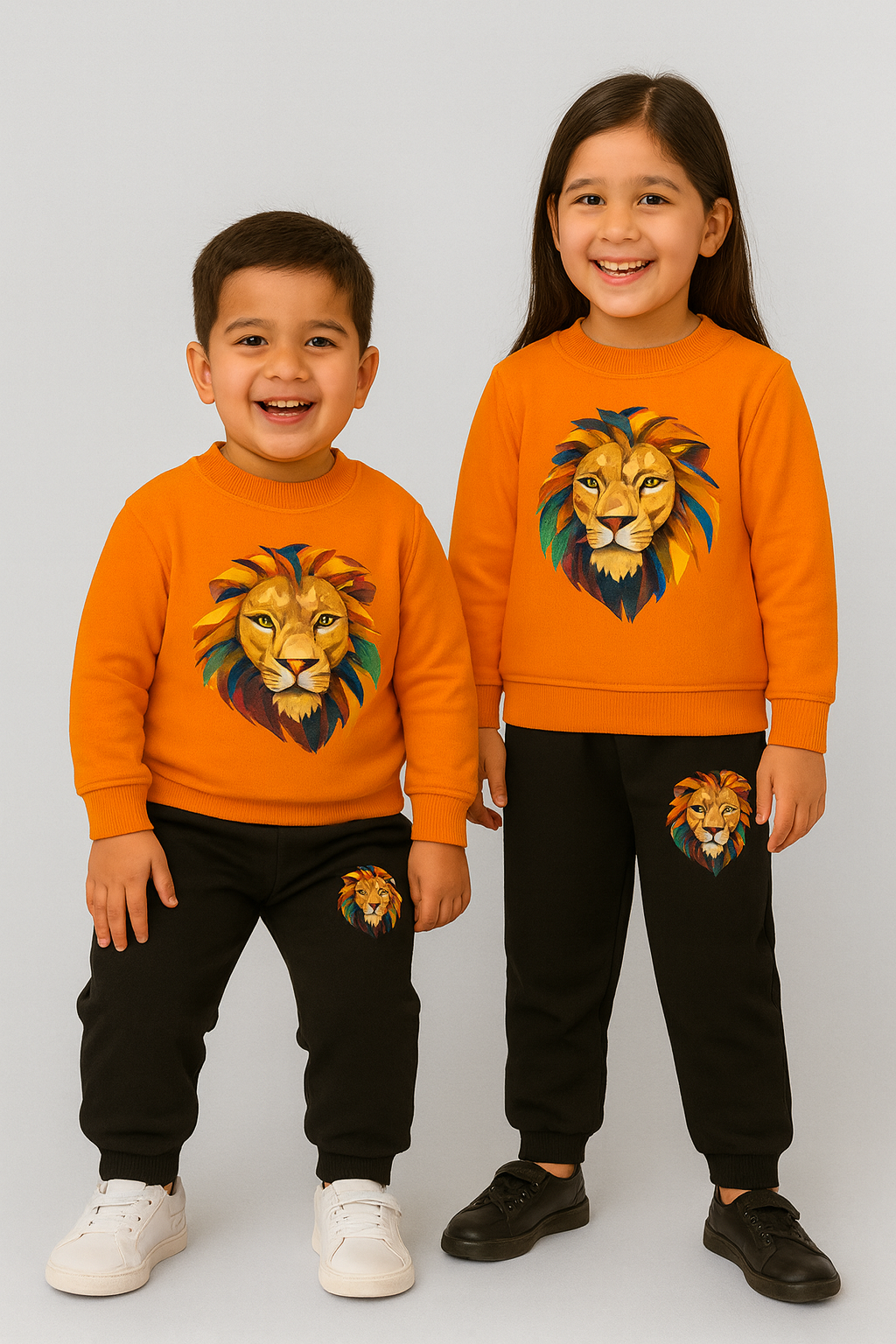 Orange Lion Kids Sweatshirt & Pant