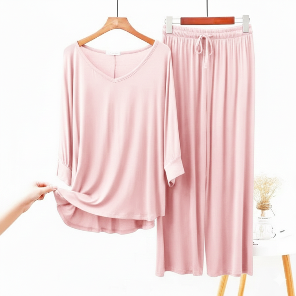 Pink Palazzo Lounge Wear For Women PJ Set ARTICLE NO# 52