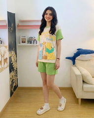 Green Winnie the Pooh Short Set
