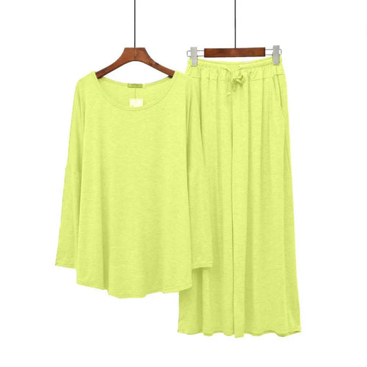 Lemon Yellow Palazzo Lounge Wear For Women PJ Set ARTICLE NO# 52