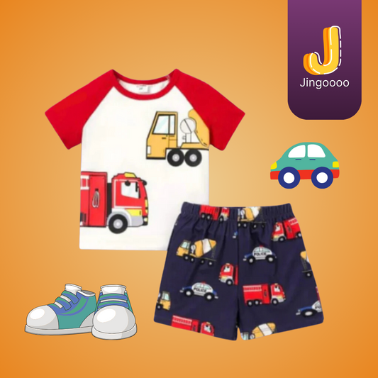 Red Truck Shorts Set