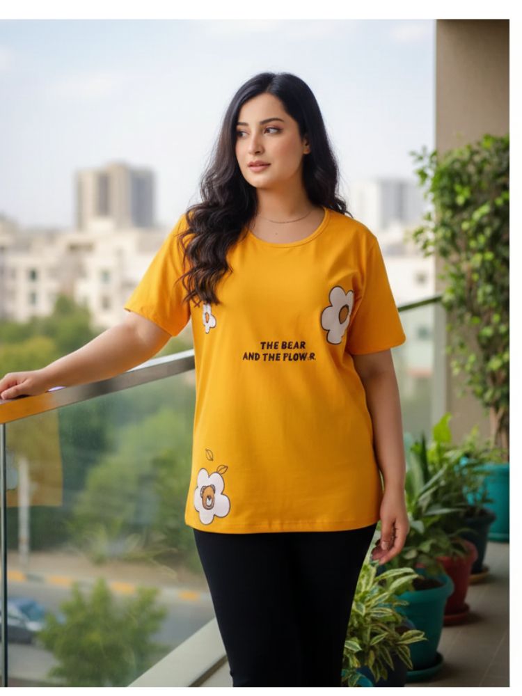 Yellow Bear And The Flower Ladies Nightsuit