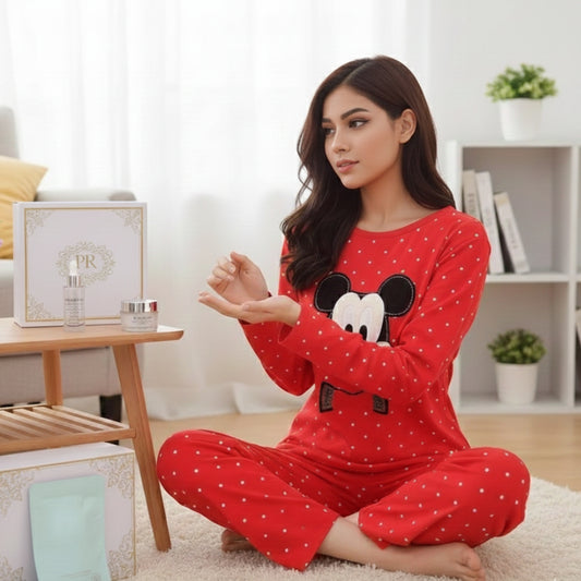 Red Mickey Mouse Woman Pajama Set