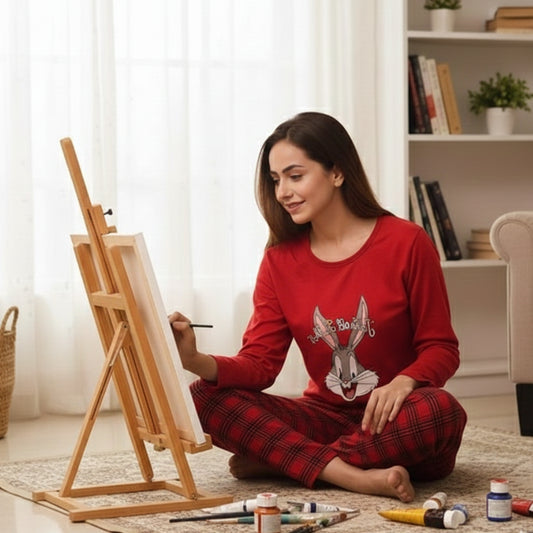 Red Bunny Woman Pajama Set