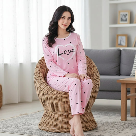 Pink Love Women Nightsuit PJ