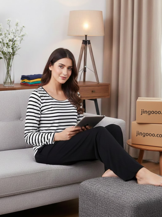 Zebra Top And Black Trouser Lounge Wear