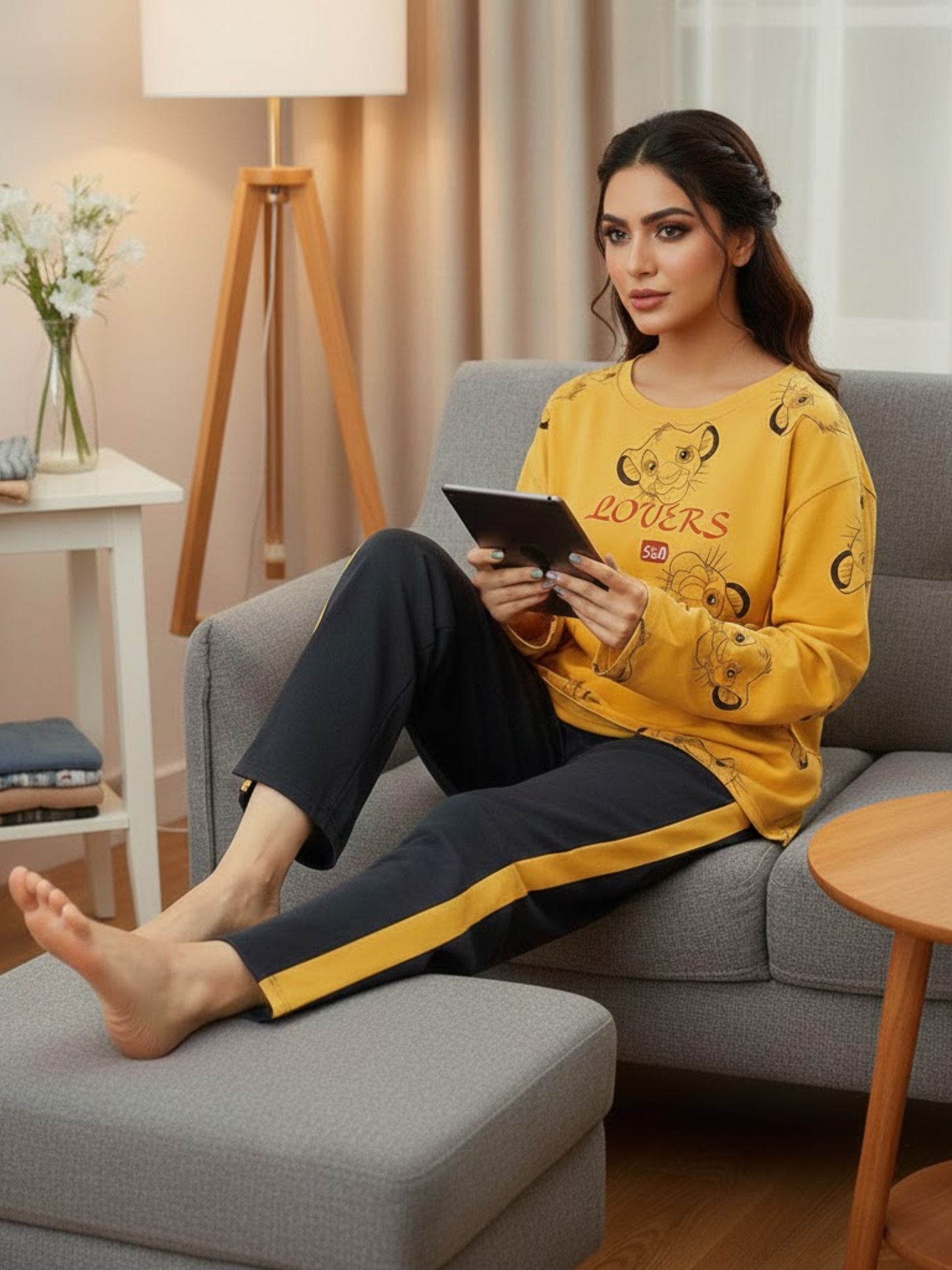 Yellow Lovers Women Nightsuit PJ Set