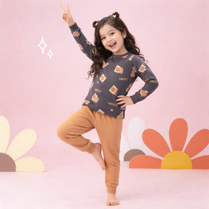 Brown Cookie Printed Kids Wear
