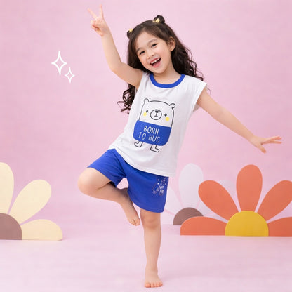 Born to Hug Print Sleeveless Kids Wear