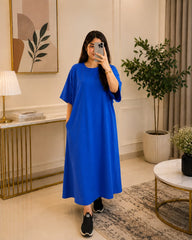 Royal Blue Oversized Pocket Maxi Dress