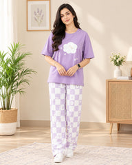 Lilac Checker Pajama Set