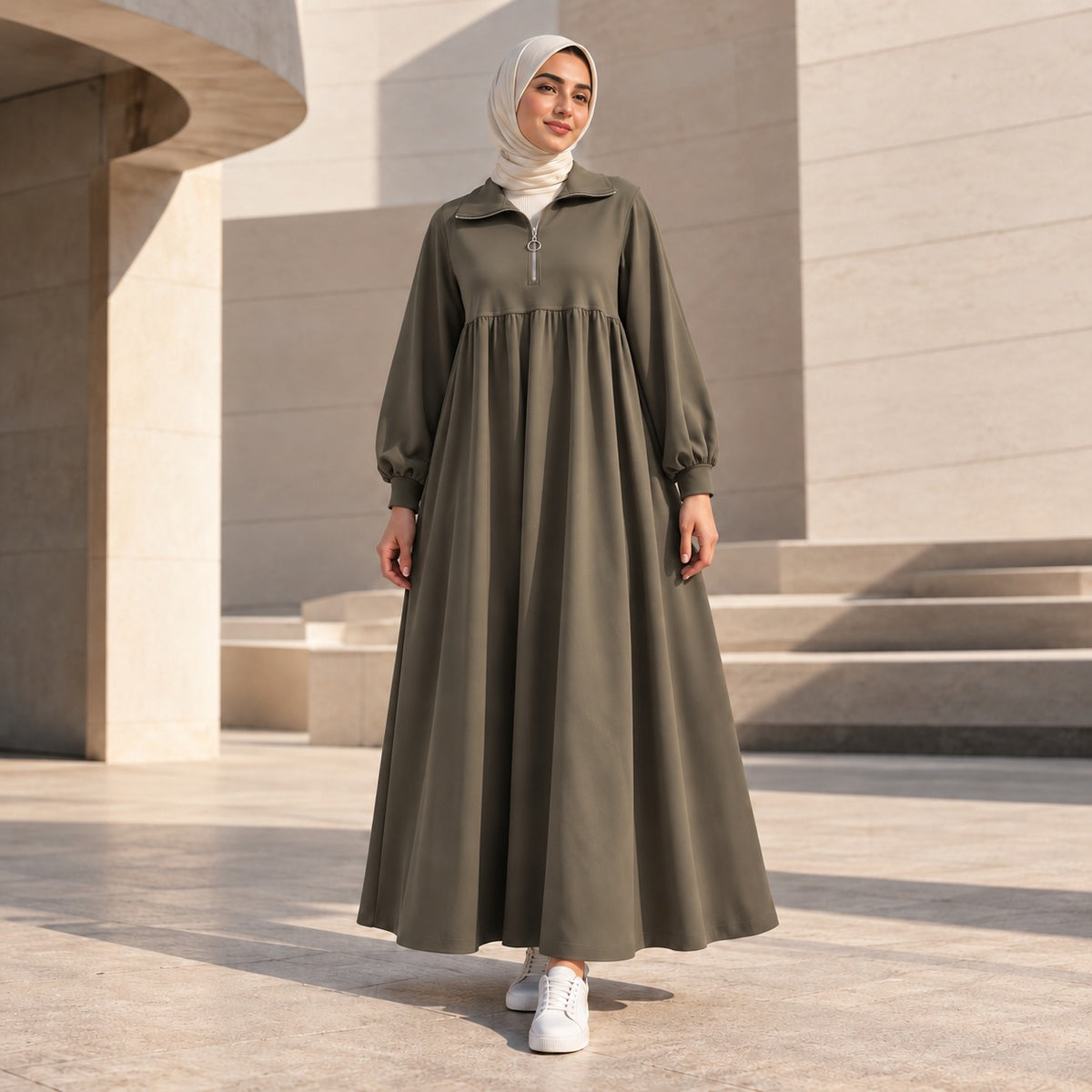 Olive Flare Dress