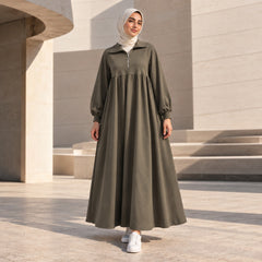 Olive Flare Dress