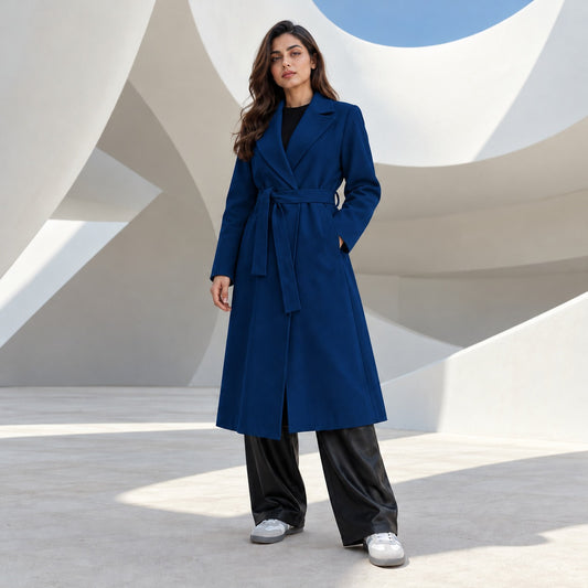 Royal Blue Belted Coat