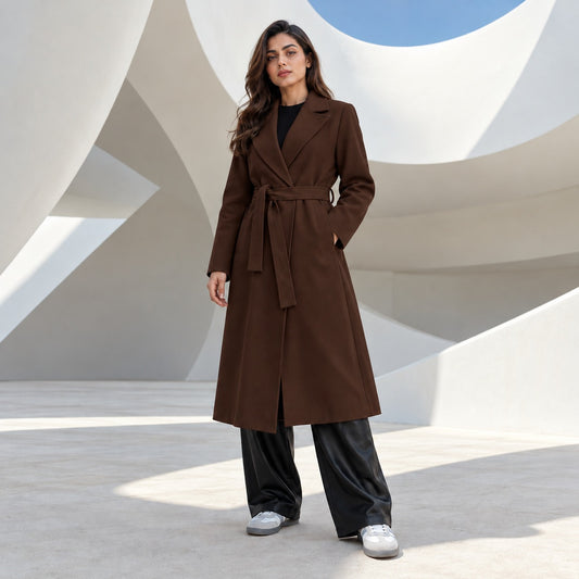 Brown Belted Coat