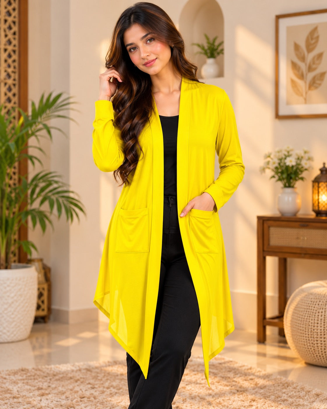 Women’s Yellow Long Shrug