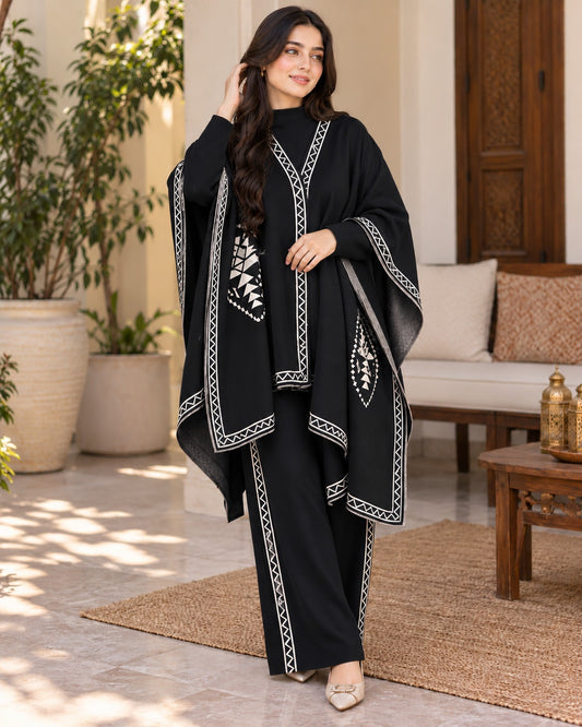 Black Cape-Style Co-Ord Set