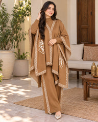 Brown Cape-Style Co-Ord Set