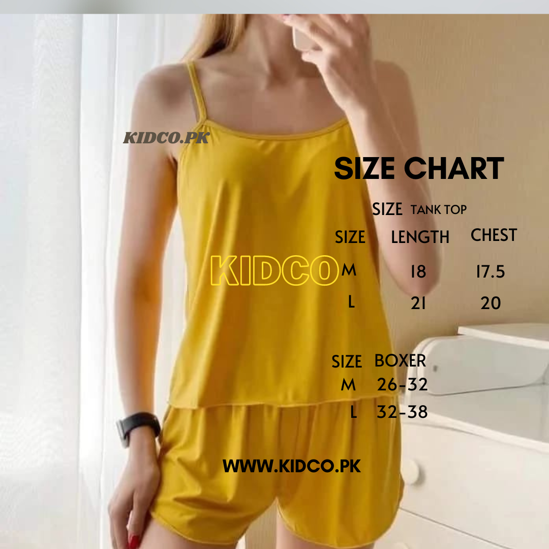 Green Women Sexy Satin Pajamas Sets Short Sling Top with Cami Shorts