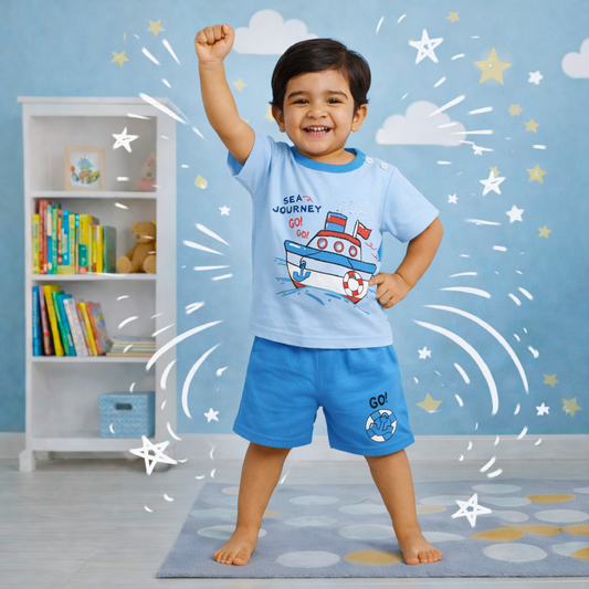 Blue Sea Journey Kids Short Sleeve Kids Wear