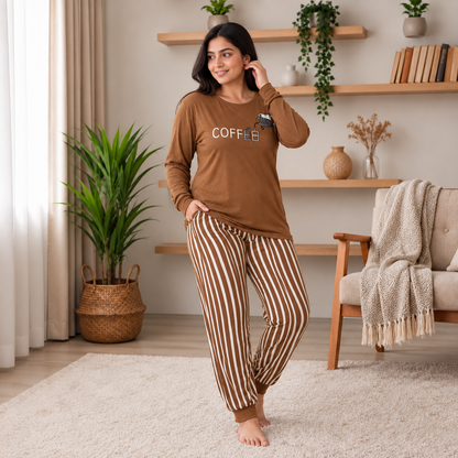 Coffee Stripe Lounge Set