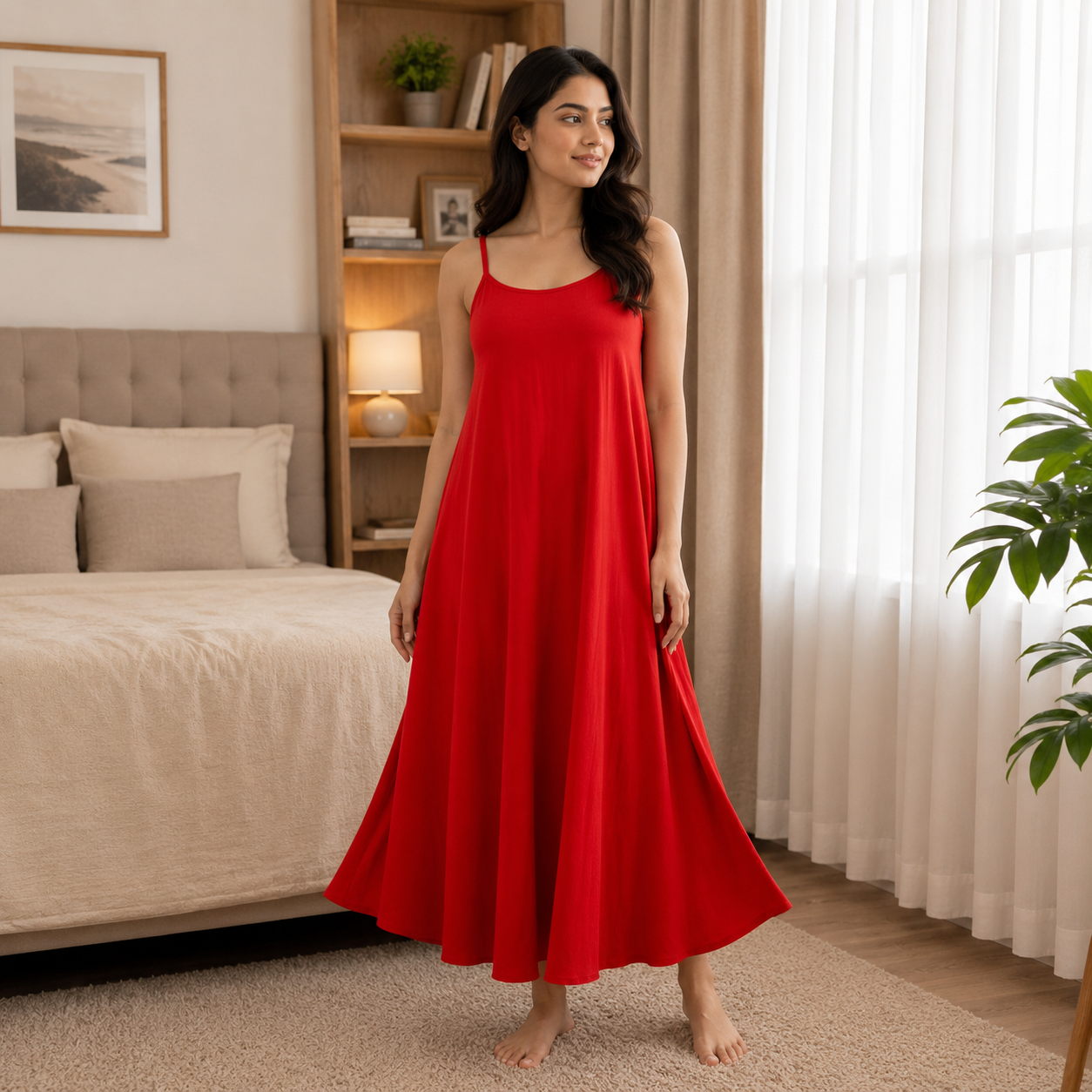 Women's Sleeveless Maxi Nightgown – Sky Blue