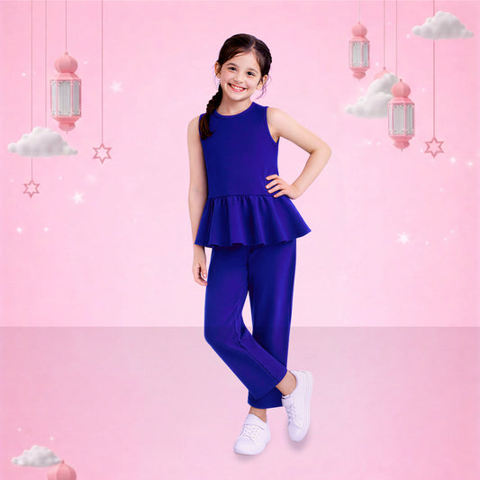 Royal Blue Peplum Co-Ord Set