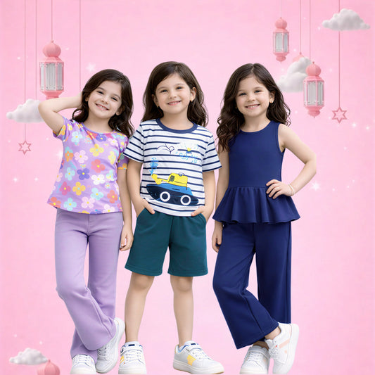 Kids Summer Casual Co-Ord Set Collection (Floral & Classic Styles)